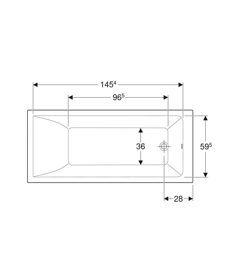  Geberit Obdĺžniková vaňa Geberit Selnova Square 160x70 cm, s nožičkami G Selnova Square obdĺžniková vaňa, s nožičkami: L=160cm, B=70cm