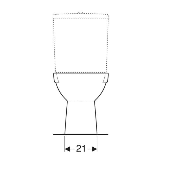  Geberit WC misa Geberit Selnova, pre splachovaciu nádržku umiestnenú na wc mise, dĺžka 66.5 cm G Selnova stojacie WC zvislý odtok, T = 66.5 cm