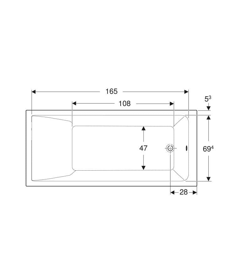  Geberit Obdĺžniková vaňa Selnova Square 180x80 cm, s nožičkami G Selnova Square obdĺžniková vaňa, s nožičkami: L=180cm, B=80cm