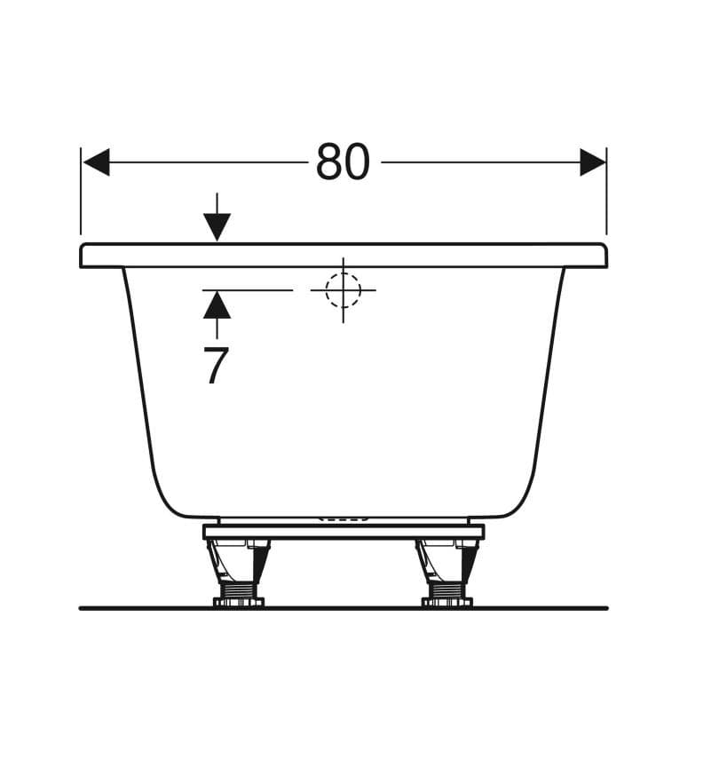  Geberit Obdĺžniková vaňa Selnova Square 180x80 cm, s nožičkami G Selnova Square obdĺžniková vaňa, s nožičkami: L=180cm, B=80cm