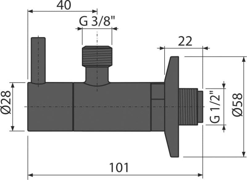  Alca Ventil rohový s filtrom 1/2"×3/8", čierna-mat AL-Ventil Rohovy 1/2"x3/8" gulaty s filtrom CIERNA MAT