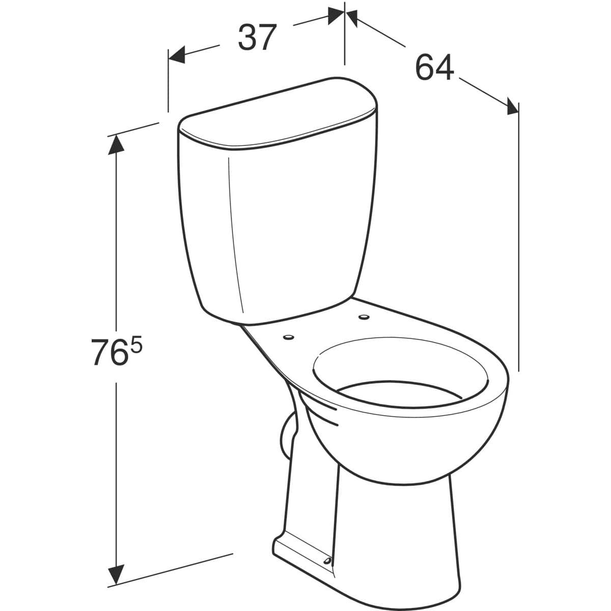  Geberit WC kombi KOLO Rekord, odpad vodorovný, s hlbokým splachovaním 3/6 l WC KOMBI Rekord Geberit ROVNY "nové2023", zmontovaný