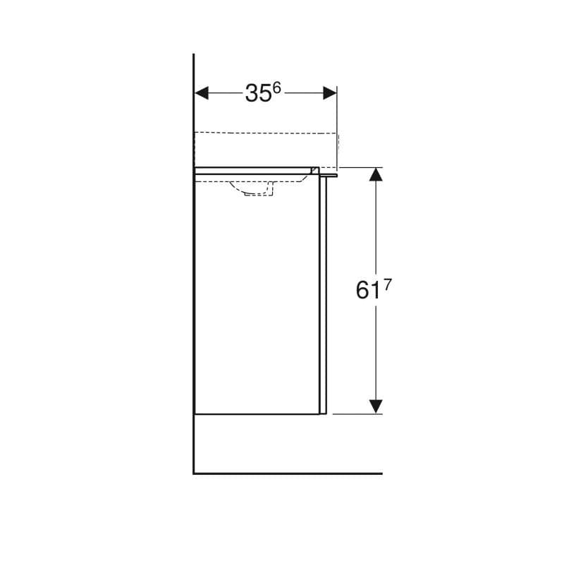  Geberit G Smyle Square skrinka pod malé 45cm umývadlo, s 1 dvierkami, 44.2x61.7x35.6cm, orech, závesy vľavo G Smyle Square skrinka pod malé 45cm umývadlo, s 1 dvierkami, 44.2x61.7x35.6cm, orech, závesy vľavo