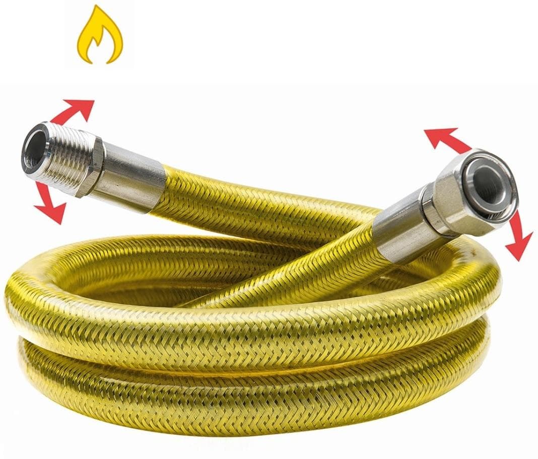 Flexibilná nerezová plynová hadica MF, 1/2", dĺžka 1250 mm, otočná koncovka aj matica