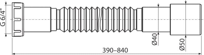  Alca Flexi pripojenie A770, 6/4"×40/50 plast nahrádza A77 AL-FLEXI pripoj.6/4x40/50 plast PREMIUM