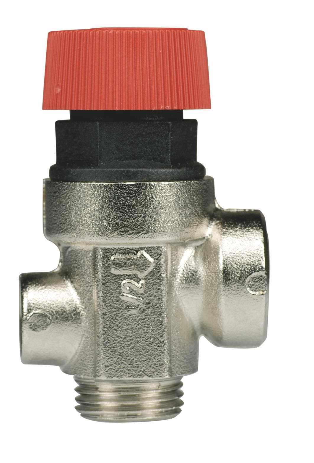 ITAP Poistný ventil do 110°C, (MF závit) 1/2", tlak 0,25 MPa ( 2,5 bar ), s pripojením na manometer
