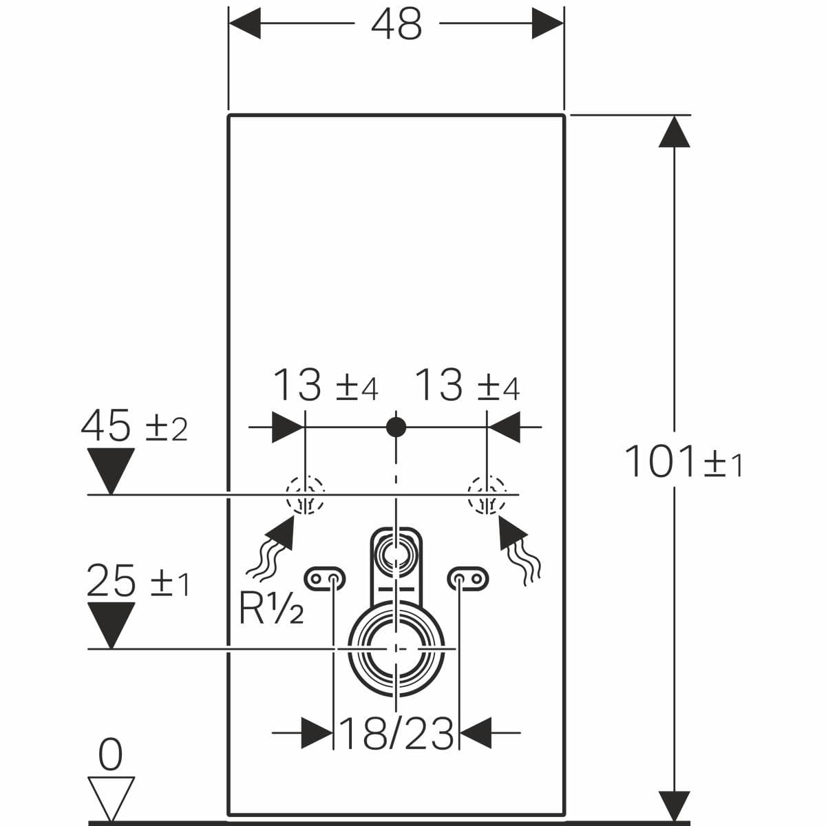  Geberit Sanitárny modul Geberit Monolith pre závesné WC, 101 cm, mätové sklo G Monolith modul pre závesné WC s pripojovacím hrdlom, mint sati