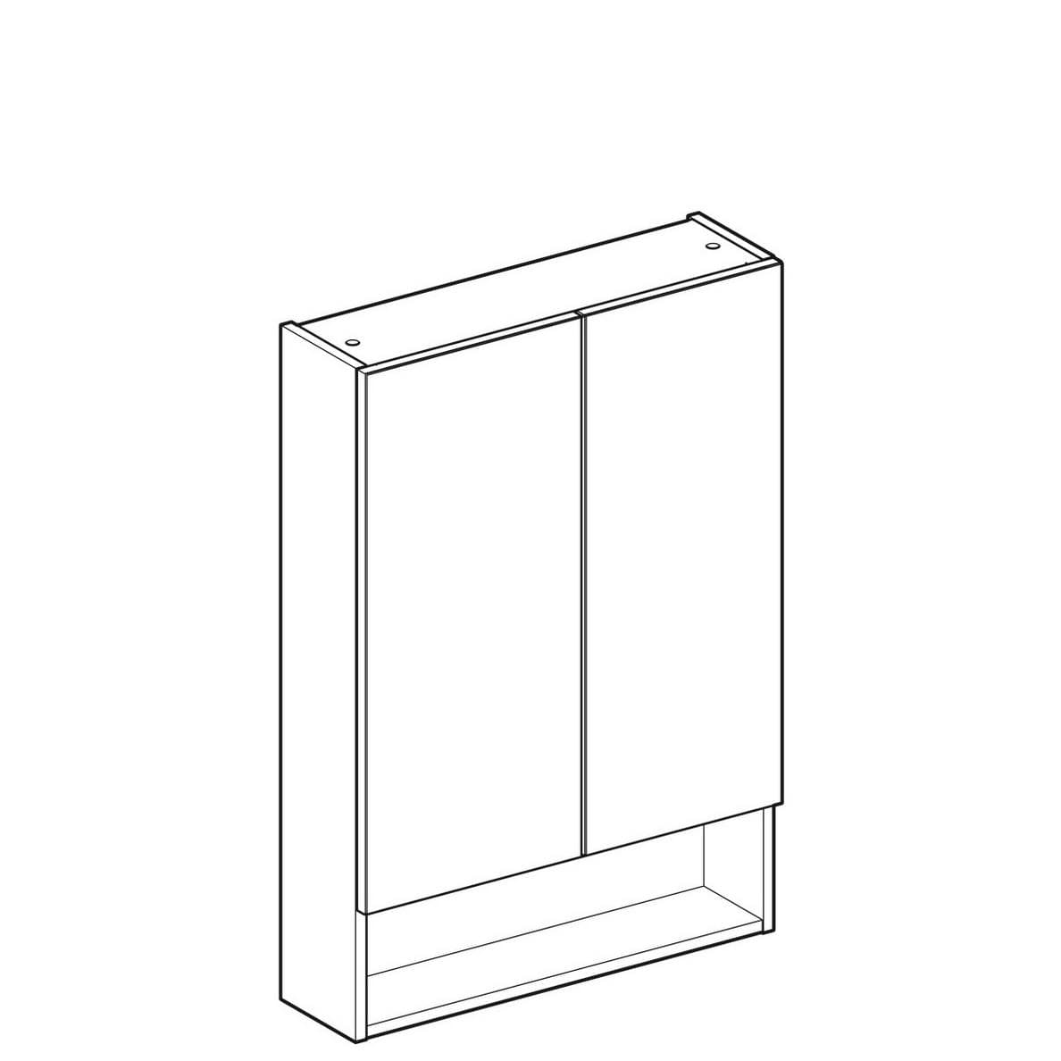  Geberit Zrkadlová skrinka Geberit Selnova Square 58,8 x 85 cm, s dvomi dvierkami, orech svetlý G Selnova Square zrkadlová skrinka 58,8 x 85 cm s dvomi dvierkami, orech svetlý