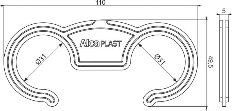  Alca Flexi pripojenie A7993 - držiak  10ks v sáčku AL-FL.DRZIAK K FLEXI na vytvorenie sifonu 10ks /bal