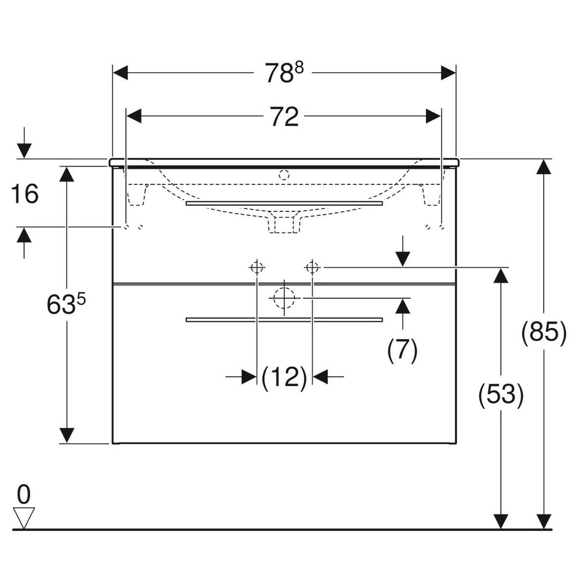  Geberit Súprava nábytkového umývadla Geberit Selnova Square 80 cm, so skrinkou pod umýv., 2 zásuvky, láva G Selnova Square súprava nábytkového umývadla 80 cm, so skrinkou 2 zásuvky, láva