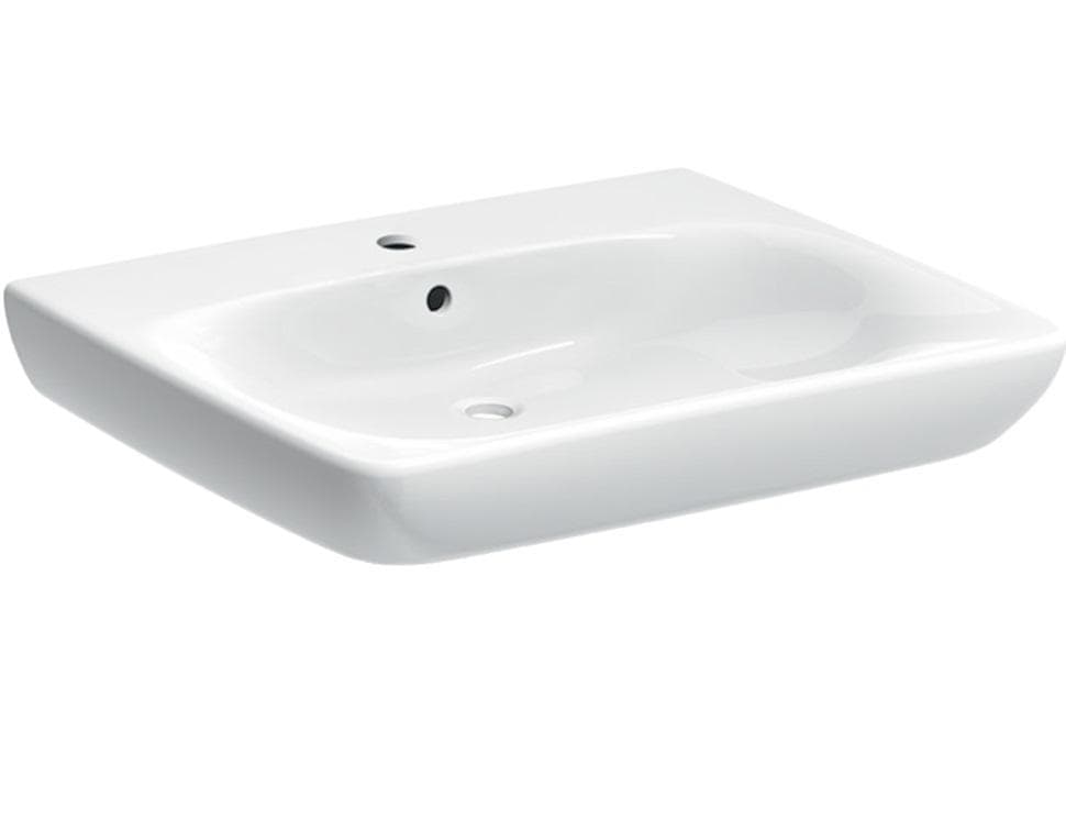 Bezbariérové umývadlo 65 cm Geberit Selnova Comfort, s otvorom pre batériu v strede, s prepadom
