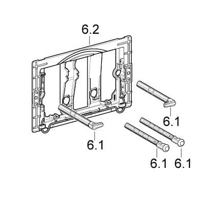 Súprava tyčiek splachovania Geberit pre ovládacie tlačidlo od roku 2008
