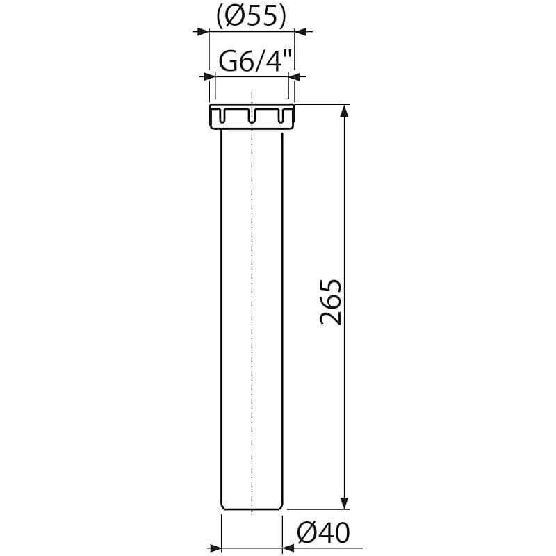  Alca Medzikus A44MS pre drezové sifóny s prevlečnou maticou 6/4" a jednou prípojkou AL-MEDZIKUS trubka 6/4" Matica +1x pripojka