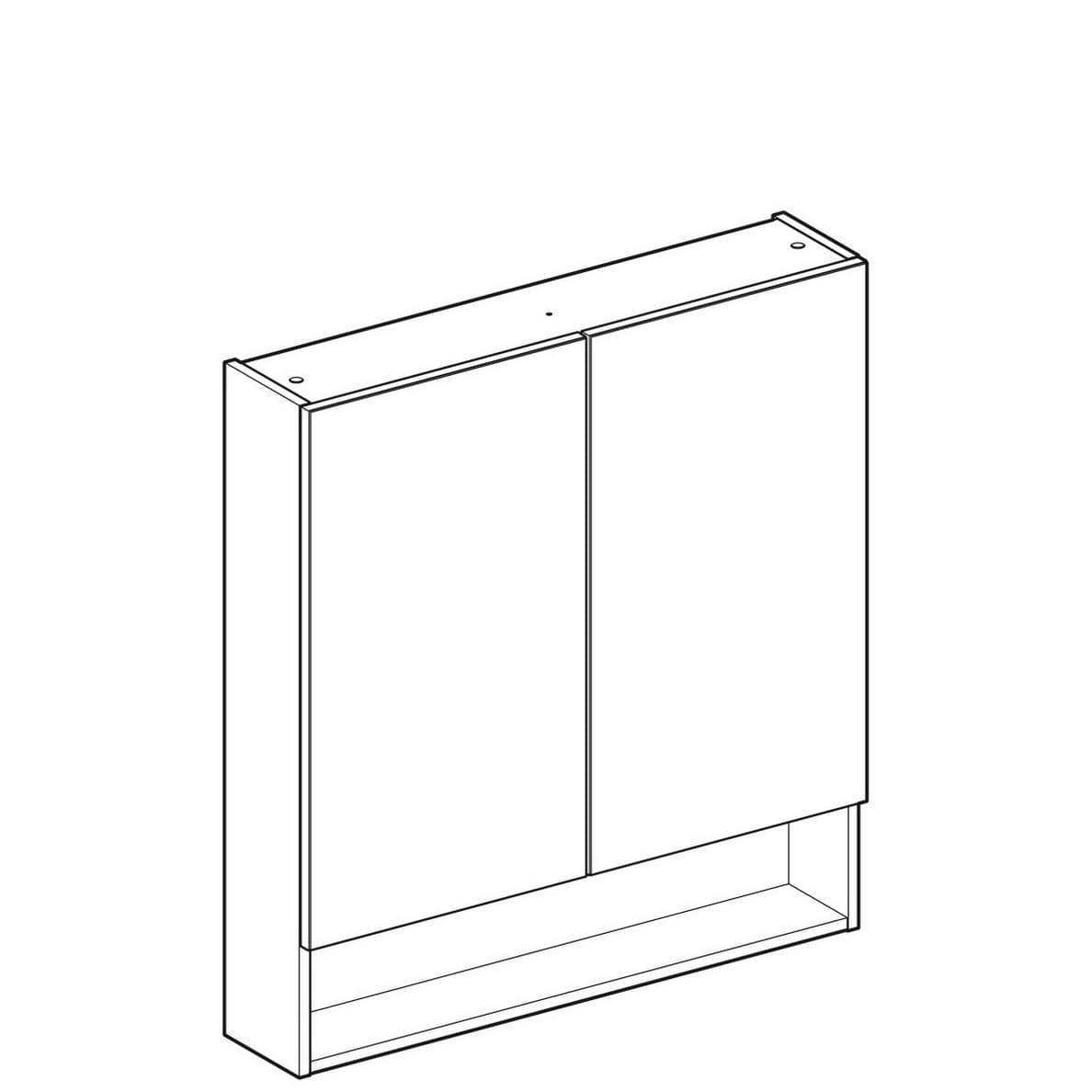  Geberit Zrkadlová skrinka Geberit Selnova Square 78,8 x 85 cm, s dvomi dvierkami, orech G Selnova Square zrkadlová skrinka 78,8 x 85 cm s dvomi dvierkami, orech