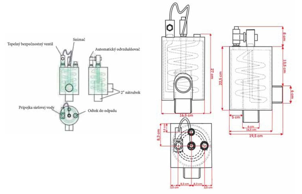  Qtermo Chladíaca sľučka Qtermo pre kotle Bisolid C 23-56kW, 600061 QT-BISOL Chladíaca smyčka pro kotle Bisolid C 23-56kW 600061