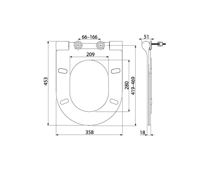  Alca WC sedadlo A67 Slim SOFTCLOSE spomaľovací systém, duroplast Antibacterial, rýchloupínací systém AL-SEDADLO WC A67 SLIM softclose duroplast