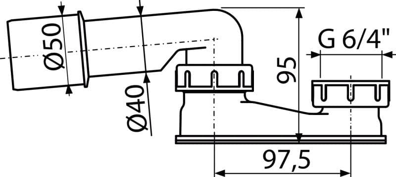  Alca Vaňový sifón A532-DN50, zápachová uzávera znížená, DN50 AL-sifon vanovy DN50 LEN UZAVERA!!!