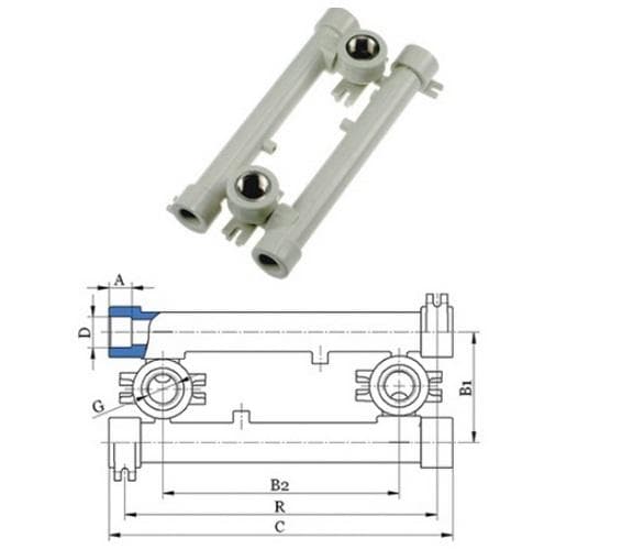 PPR nástenný komplet O 25 mm - 1/2" závit kovový vnútorný