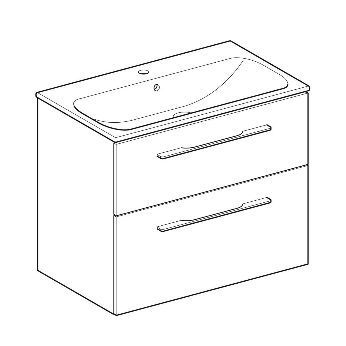  Geberit Súprava nábytkového umývadla Geberit Selnova Square 80 cm, so skrinkou pod umýv., 2 zásuvky, orech G Selnova Square súprava nábytkového umývadla 80 cm, so skrinkou 2 zásuvky, orech
