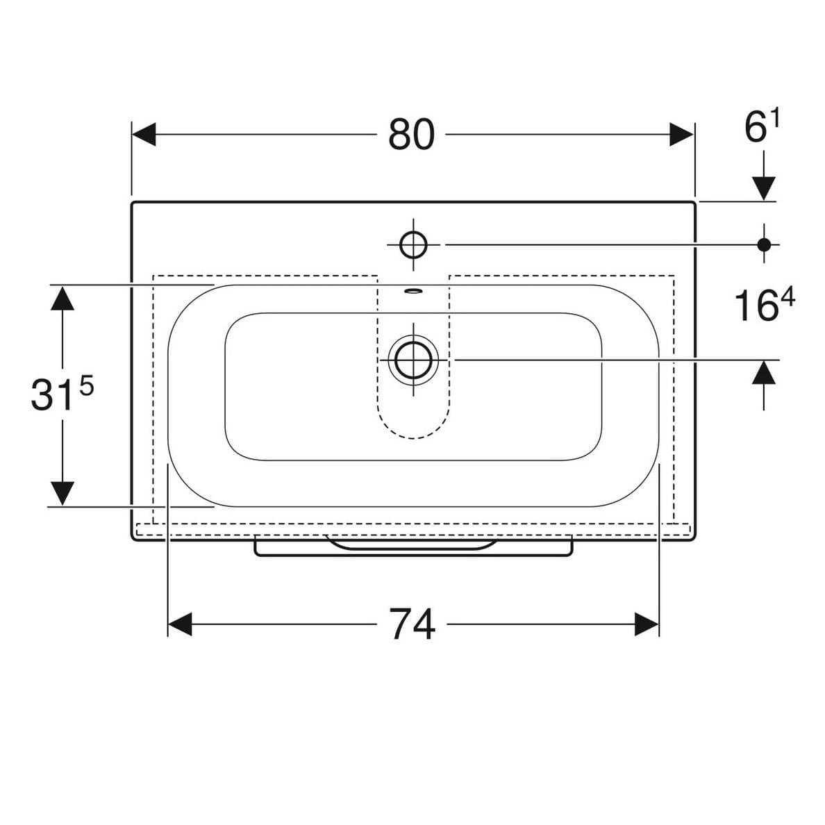  Geberit Súprava nábytkového umývadla Geberit Selnova Square 80 cm, so skrinkou pod umýv., 2 zásuvky, orech G Selnova Square súprava nábytkového umývadla 80 cm, so skrinkou 2 zásuvky, orech