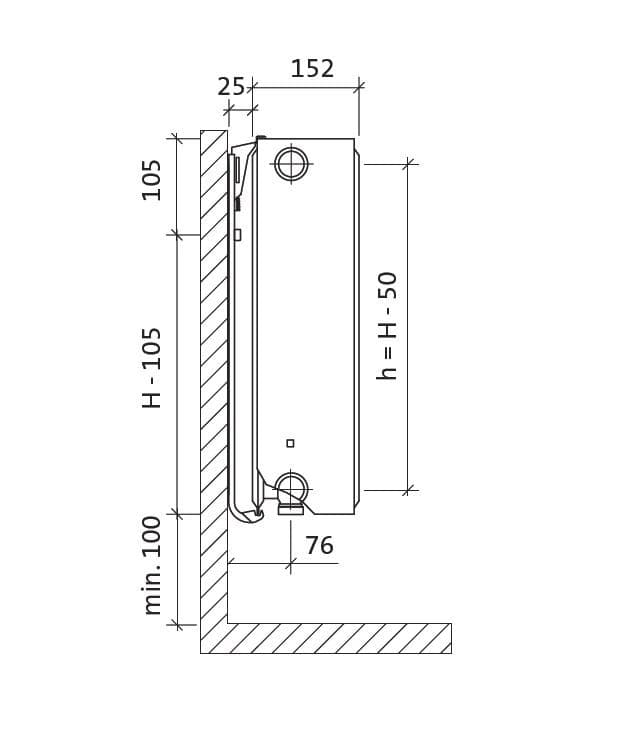  PURMO Doskový radiátor VKO33-450 Doskový radiátor VKO33-450