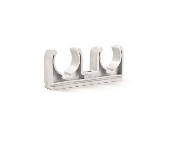 20016B - Príchytka pre upevnenie potrubia z plastohliníku (PEX) - biela, priemer 2x16