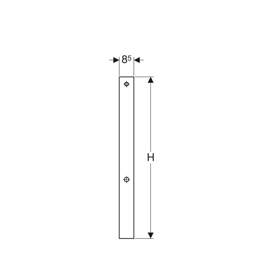  Geberit Súprava pre prestavbu pre sprchovacie sedadlá Geberit AquaClean,  Monolith, 101 cm (H=94cm) G Súprava pre prestavbu Monolith pre AquaClean WC sedadlá, hliník