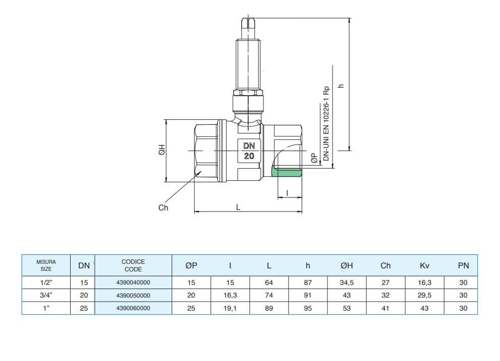  RUBINETTERIE BRESCIANE RB Guľový ventil 4390 podomietkový FF 1/2", 4390040000 RB-Podomietkový Guľ.ventil  1/2"