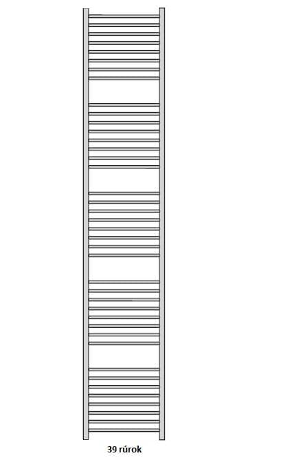  Očenášek BXD450-1850 kúpeľňový radiátor oblý biely, šírka 450 mm, výška 1850 mm REBRIK OBLY 450-1850 biely