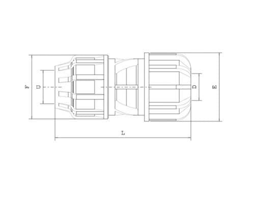  PLASTICA ALFA PA Universal spojka priama redukovaná 20x21-27, PE x UNI PA Universal Spojka priama redukovaná 20x21-27