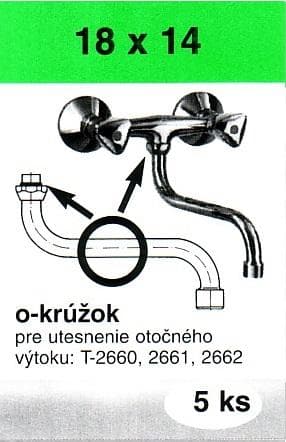  MP Sada O-krúžkov 18 x 14 - sada 5 ks tesnení k utesneniu otočných výtokových ramienok 18X14 SADA GUM.O-KRUZKOV