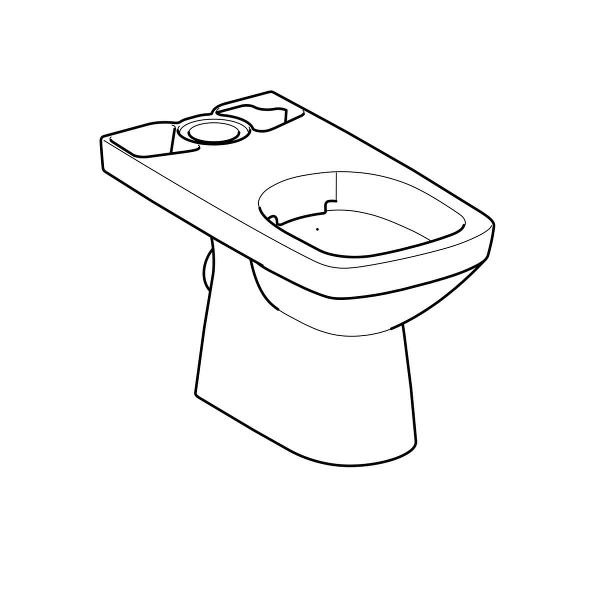  Geberit WC misa Rimfree Geberit Selnova Square, pre splachovaciu nádržku umiestnenú na WC mise, hĺbka 68 G Selnova Square stojacie WC Rimfree s hlbokým splachovaním, hranatý dizajn
