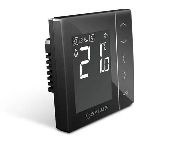 VS35B Digitálny drôtový neprogramovateľný termostat čierny podomietkový 4v1