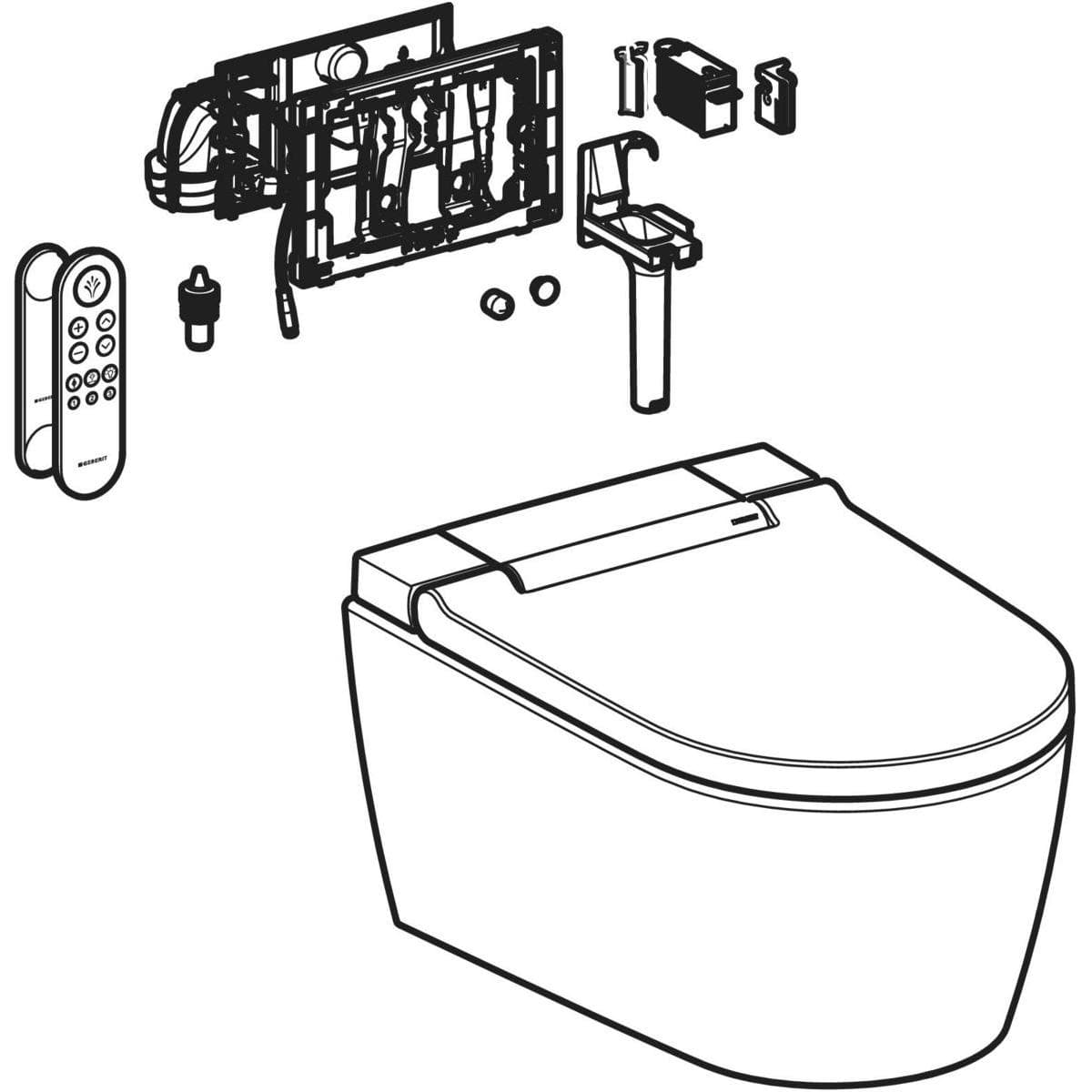  Geberit AquaClean Sela sprchovacie WC závesné Geberit DuoFresh, KeraTect, dizajnový kryt biely G AquaClean Sela kompletné závesné WC, DuoFresh, KeraTect, dizajnový kryt