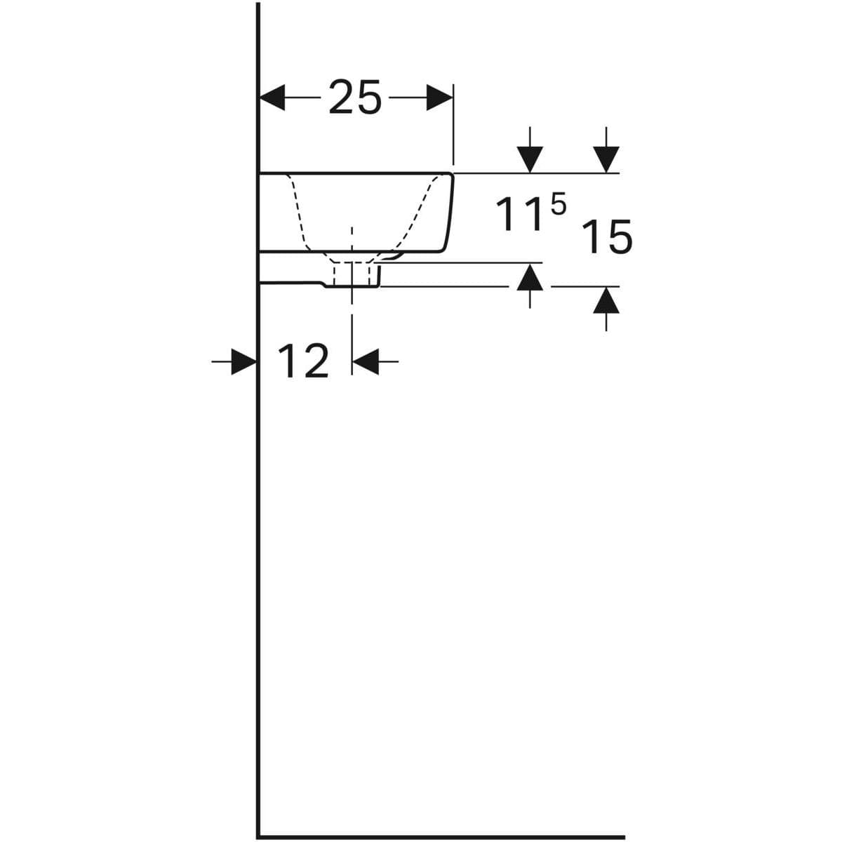  Geberit Malé umývadlo Geberit Selnova Compact, 50 cm, skrátené vyloženie, s odkladacou plochou, otvor pre batériu vpravo, s prepadom, odkladacia plocha vľavo G malé umývadlo Geberit Selnova Compact, skrátené vyloženie, s odkladacou plochou: Biela, B=50cm, H=15cm, T=25cm, Otvor pre batériu=Vpravo, Prepad=Viditeľné, Úložná plocha=Vľavo