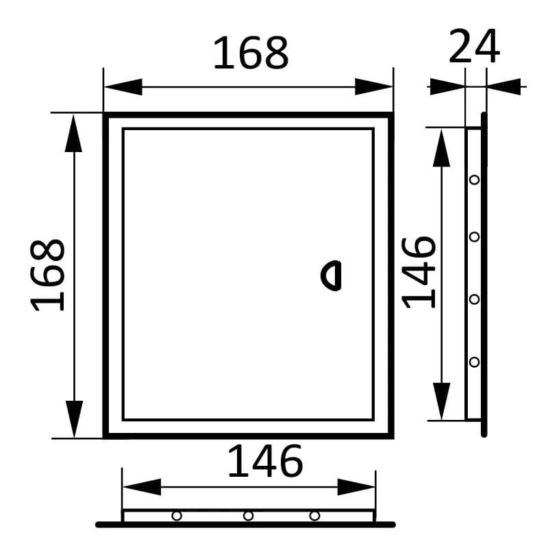  Vents LT1515R Plastové revízne dvierka, 150x150mm(146x146) VEN-DVIERKA REVIZNE PLAST L1515R 150x150mm(146x146)