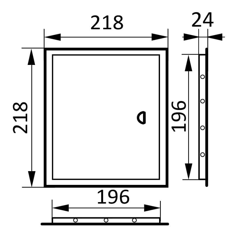  Vents LT2020R Plastové revízne dvierka, 200x200mm (196x196) VEN-DVIERKA REVIZNE PLAST L2020R 200x200mm(196x196)