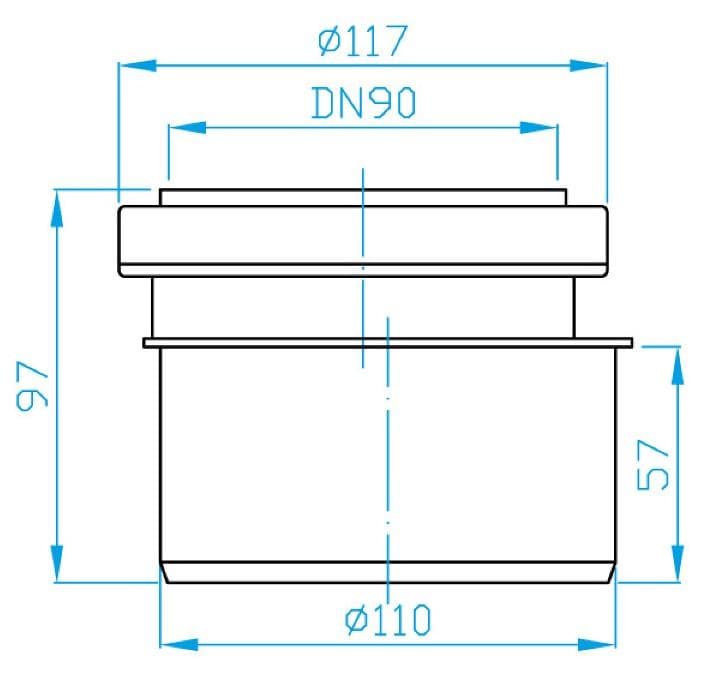  Plast Brno Prípojka k WC KPA9000 - redukcia nízka 110/90 k modulom (M907) WC REDUKCIA 110/90 k modulom (M907) PB