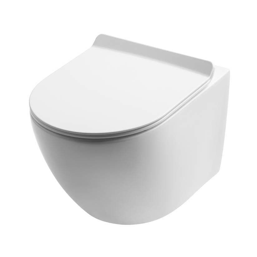 "Závesné WC" Rimless so sedadlom 672155 SLIM 490x365x360 pre čisté splachovanie bez oplachovacieho kruhu (RIMFLOW,RIMFREE)