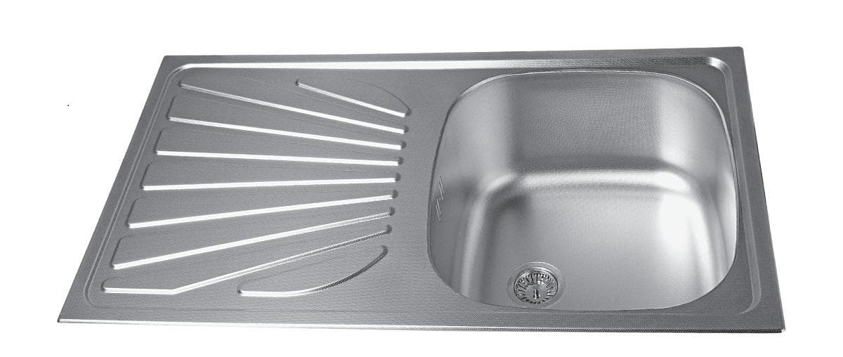 Nerezový drez LUNA FLEX 1D/90 770x435x165 vzor LESKLÝ, Ľavý/Pravý+ Euro sifón D90mm s prepadom a 1 x prípojka (nerez 0,5mm)