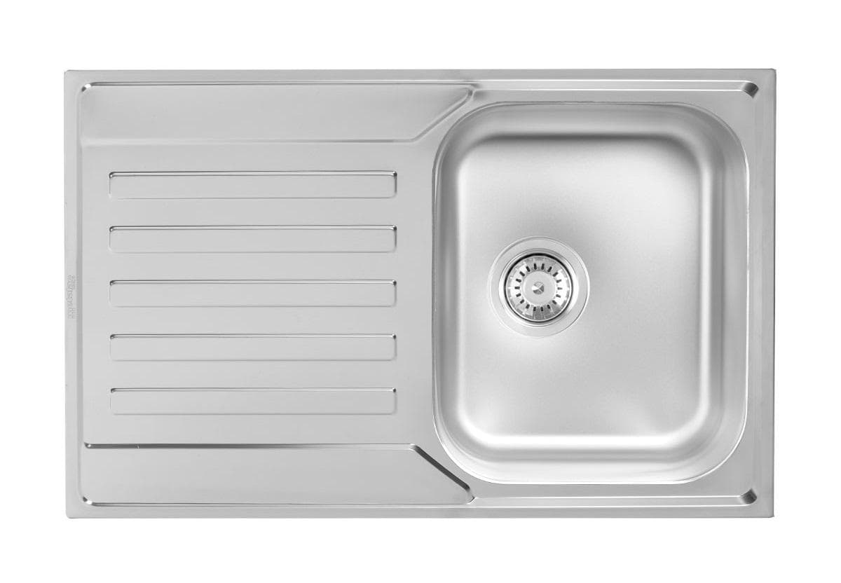  METALAC Nerezový drez  NERA PRAKTIK 1D/90 790x500x180mm otvor pre sifón D90mm matný  -  Ľavý/Pravý + Euro sifón s prepadom a 1x prípojka DREZ NEREZ  NERA PRAKTIK 1D/90 790x500x180 + sifon D90mm MATNY