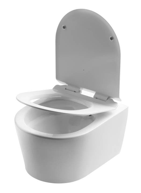  SLOVARM "Závesné WC" Rimless so sedadlom SLIM 490x360x340 pre čisté splachovanie bez oplachovacieho kruhu (RIMFLOW,RIMFREE) WC ZAVESNE RIMLESS so sedadlom slim W YJ-2387 490x360x340