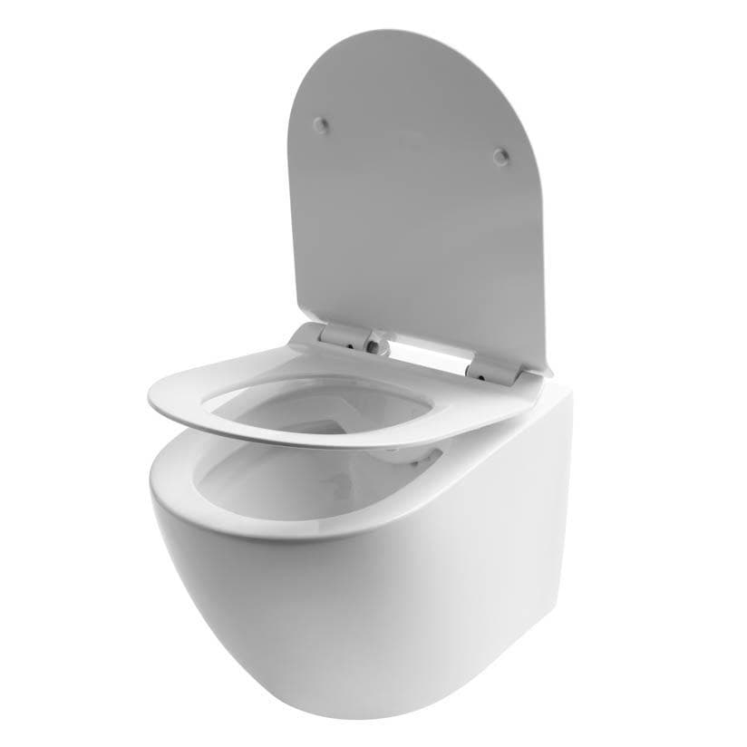  SLOVARM "Závesné WC" Rimless so sedadlom SLIM 490x365x340 pre čisté splachovanie bez oplachovacieho kruhu (RIMFLOW,RIMFREE) WC ZAVESNE RIMLESS so sedadlom slim W YJ-2381A 490x365x340