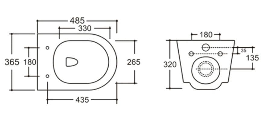  SLOVARM "Závesné WC" Rimless so sedadlom SLIM 490x365x340 ČIERNE pre čisté splachovanie bez oplachovacieho kruhu (RIMFLOW,RIMFREE) WC ZAVESNE RIMLESS so sedadlom slim CIERNE ! W YJ-2380B 490x365x340