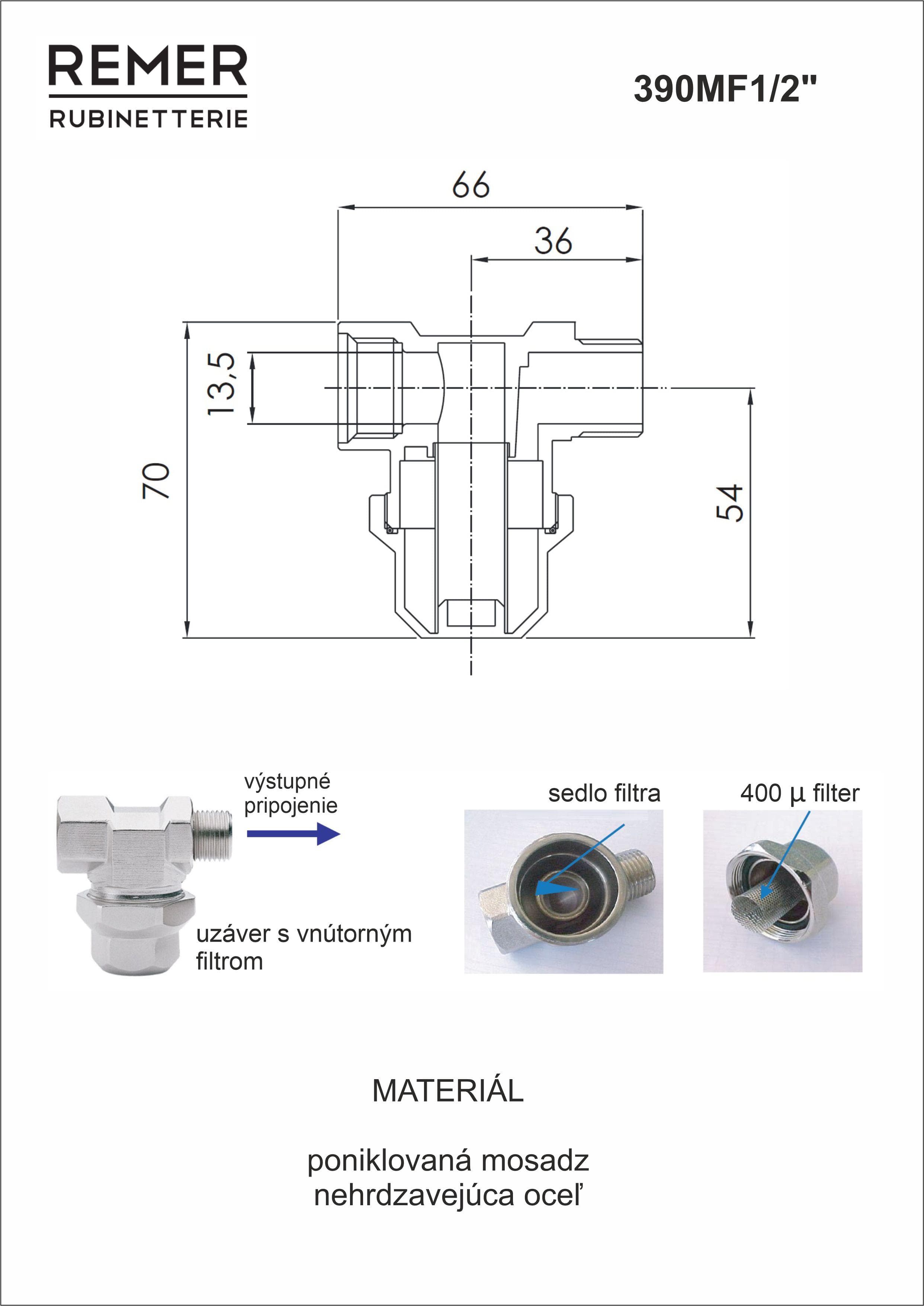  REMER Filter Remer IN-LINE 400 mcr F1/2", 390MF12 REMER FILTER IN-LINE 400 MICRON MF1/2