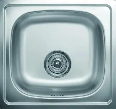 Nerezový drez  QUADRO 90 465x435x155mm otvor pre sifón D90mm MATNÝ  + sifón D90 s prepadom a 1x prípojka (nerez 0,6mm)