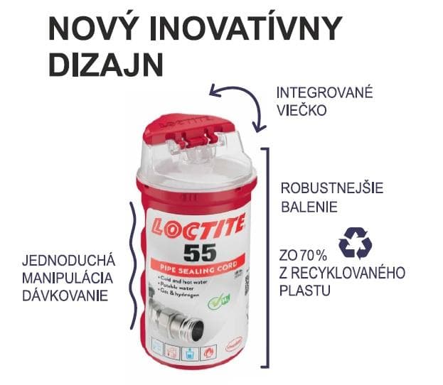  Henkel LOCTITE 55 - závitové tesnenie, tesniaca niť na závity - 160 m, nový inovatívny dizajn,  nahrádza 1401017 LOCTITE 55 160m, nový dizajn 2024 (1401017)