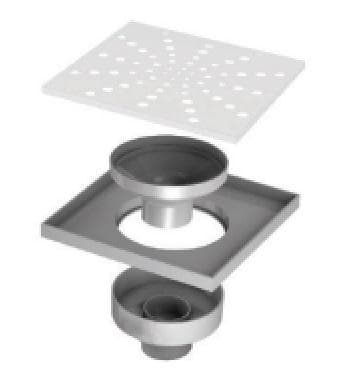  Peštan Podlahová vpusť PRIMO 150x150 nerez spodná D50 prietok 48l/min, výška 47mm Peštan podlah.vpusť spodná, 150x150 nerez D50 48l/min
