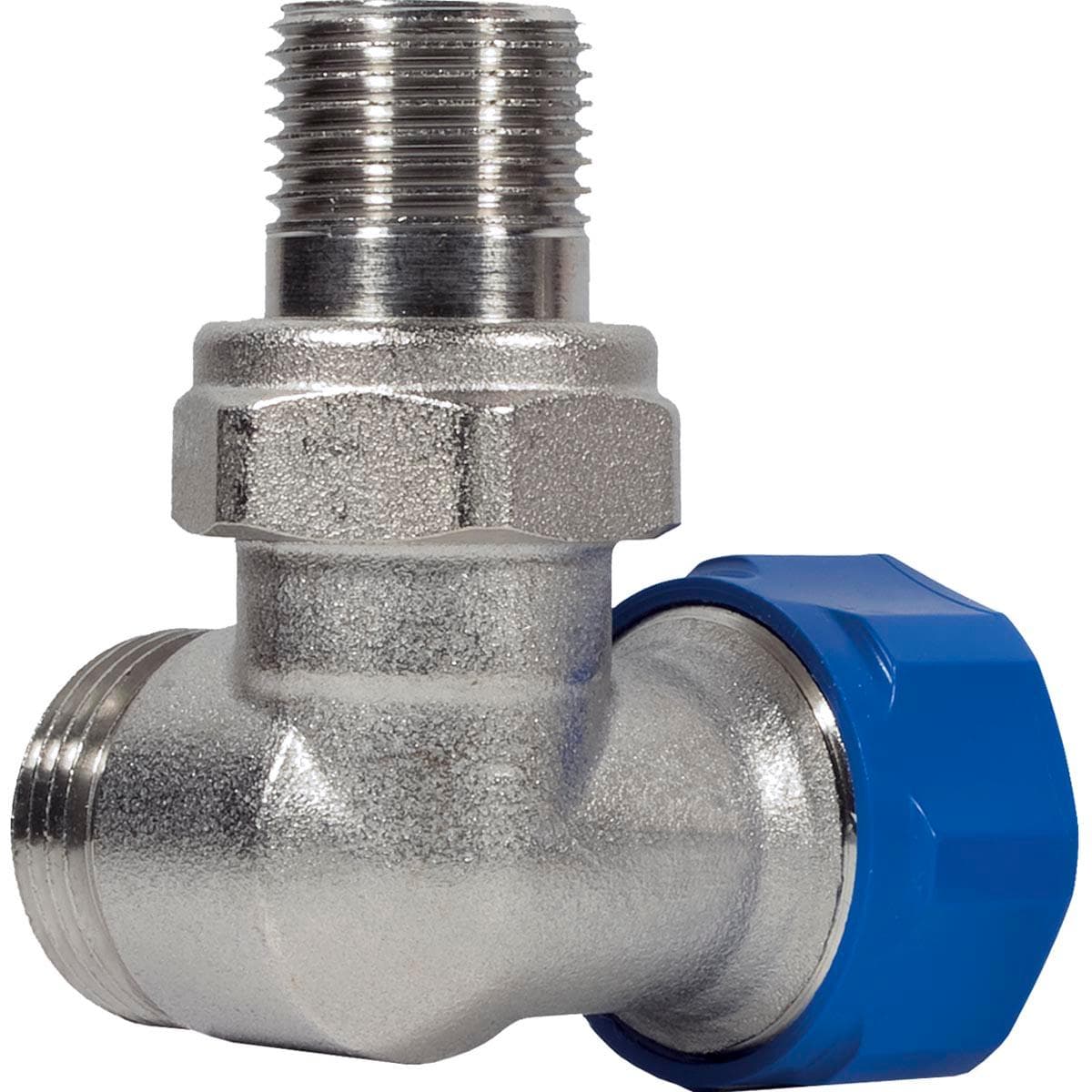 Termostatický radiátorový ventil trojosový DN15x3/4"Eurokonus (1/2") ĽAVÝ pre hlavice M30x1,5,  uhlový Ľavý