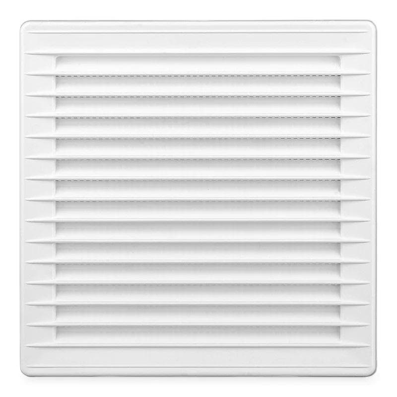 VMP 172x172 - hranatá plastová mriežka s nádstavcom 120mmm, 172x172 mm, biela